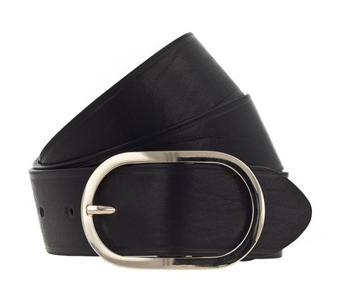 b.belt Lorena Gold Ledergürtel W90 Schwarz