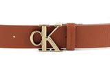 Calvin Klein CKJ Rounded Mono Plaque Belt W110 Cognac