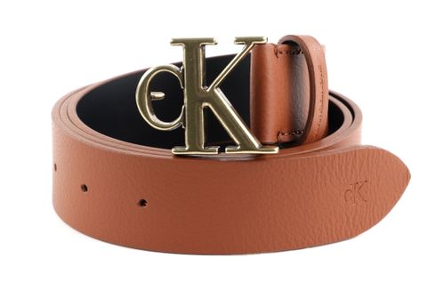 Calvin Klein CKJ Rounded Mono Plaque Belt W100 Cognac