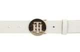 TOMMY HILFIGER TH Round Curve Belt 3.0 W130 Ecru TOMMY HILFIGER TH Round Curve Belt 3.0 W130 Ecru