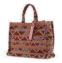 COCCINELLE Jacquard Handbag Multicolor Cinnamon
