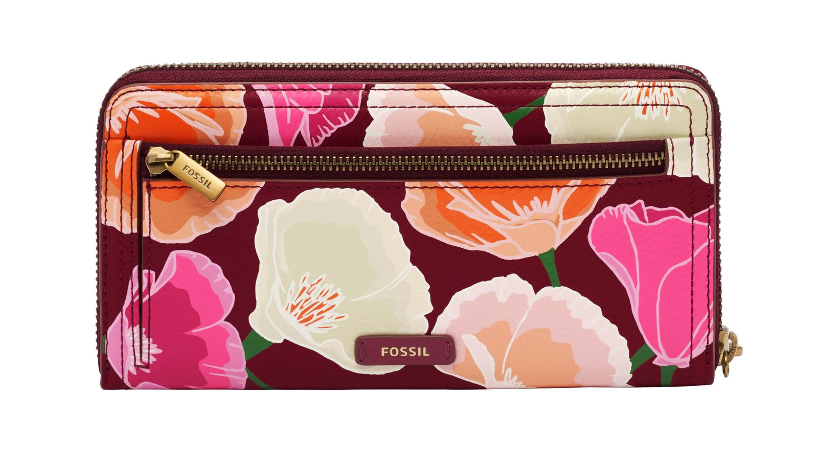FOSSIL Logan RFID Zip Around Clutch Print Multi