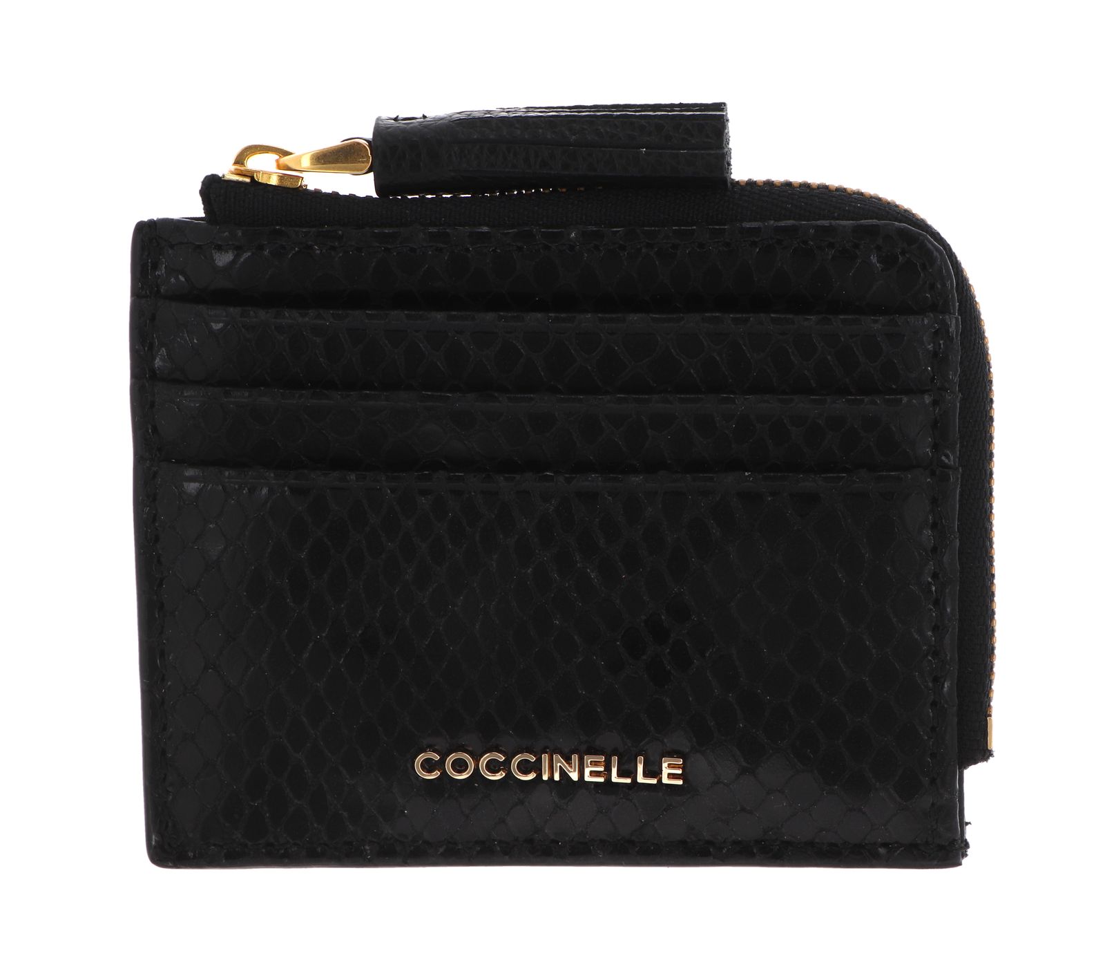 COCCINELLE Tassel Snake Credit Card Holder Noir