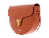 COCCINELLE Beat Croco Shiny Soft Crossbody Bag Chestnut