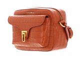 COCCINELLE Beat Croco Shiny Soft Crossover Bag Chestnut