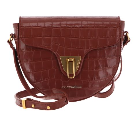 COCCINELLE Beat Croco Shiny Soft Crossover Bag Cinnamon