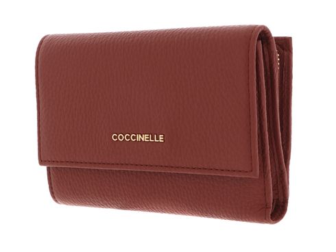 COCCINELLE Metallic Soft Wallet Grainy Leather Cinnamon