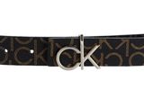 Calvin Klein Mono Mix Logo Reversible Belt 3MM W100 Brown Mono / Caramel Calvin Klein Mono Mix Logo Reversible Belt 3MM W100 Brown Mono / Caramel