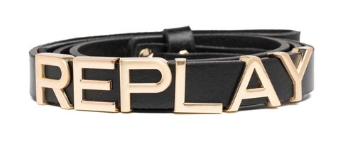 REPLAY Logo Belt W80 Black