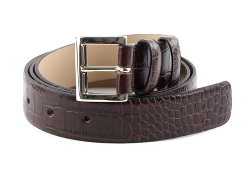 abro Leather Cocco Mali Belt W85 Dark Brown