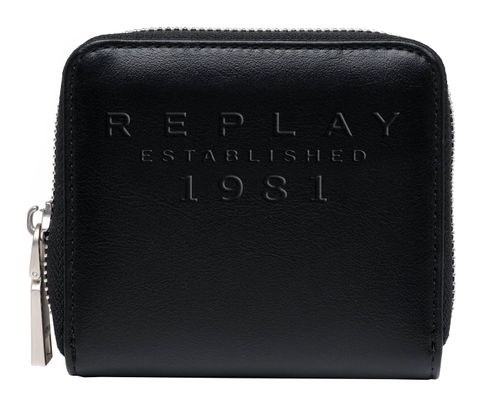 REPLAY Zip Around Wallet Black