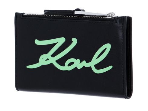 KARL LAGERFELD K / Signature Zip Card Holder Black