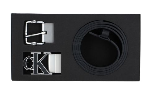 Calvin Klein CKJ Giftpack Classic + Monogram Belt W95 Black