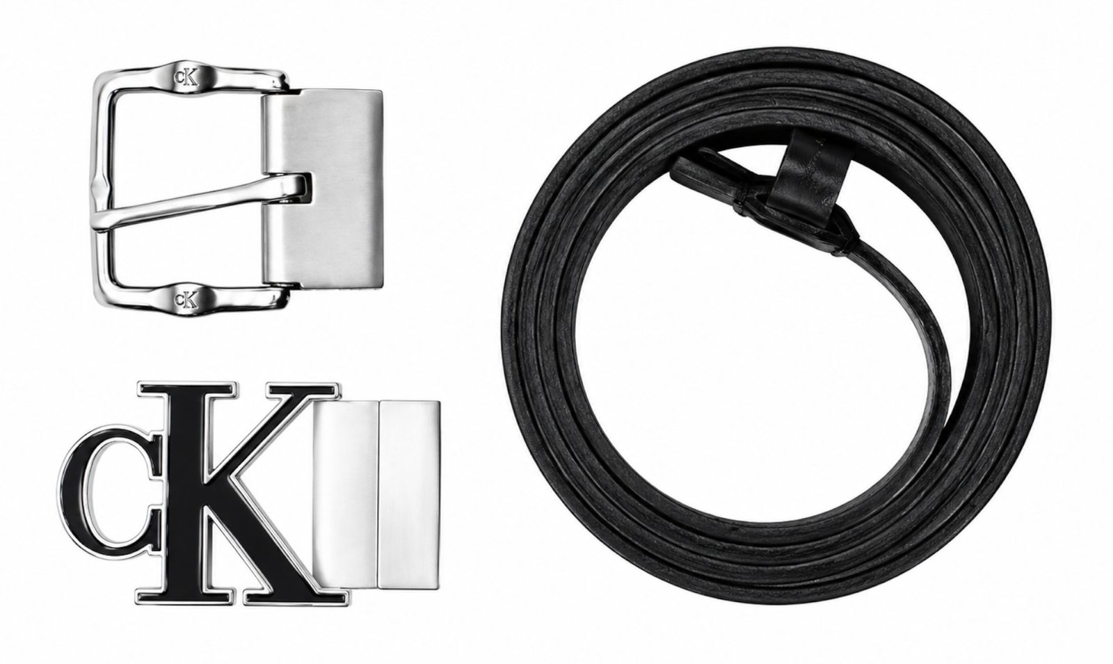 Calvin Klein CKJ Giftpack Classic + Monogram Belt W85 Black