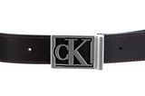 Calvin Klein CKJ Plaque Square Belt W80 Bitter Brown