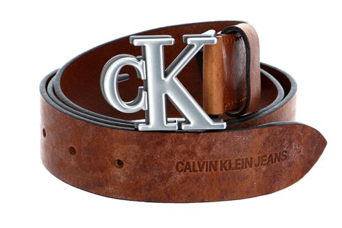 Calvin Klein CKJ Mono Hardware Shadow Belt W100 Cognac