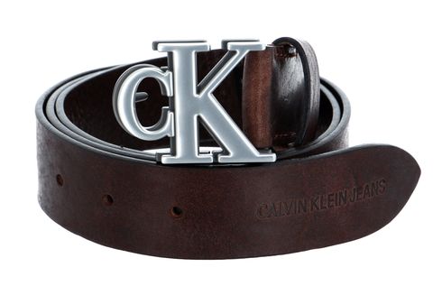 Calvin Klein CKJ Mono Hardware Shadow Belt W95 Bitter Brown
