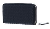 abro Leather Piuma Weaving Zip Wallet Navy