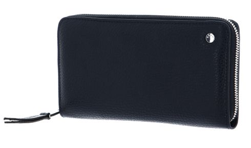 abro Leather Adria Zip Wallet Navy