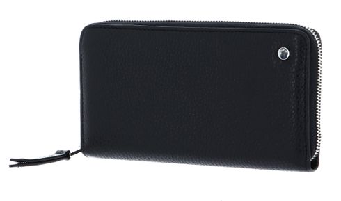 abro Leather Adria Zip Wallet Black / Nickel