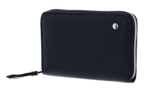 abro Leather Adria Zip Wallet Navy