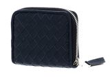 abro Leather Piuma Weaving Zip Wallet S Navy