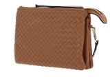 abro Leather Piuma Weaving Crossbody Bag Threefold Cuoio