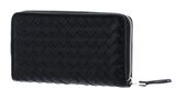 abro Leather Piuma Weaving Zip Wallet Black / Nickel