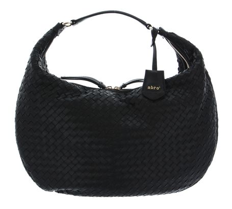 abro Leather Piuma Weaving Hobo Bag Nana Black / Gold