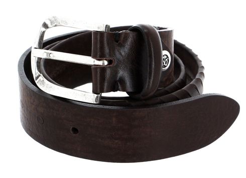 b.belt Vince Silver Ledergürtel W115 Dunkel Braun b.belt Vince Silver Ledergürtel W115 Dunkel Braun