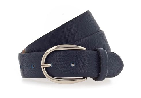 Vanzetti 30mm Leather Belt W100 Navy - kürzbar