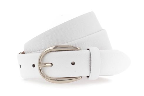 Vanzetti 30mm Leather Belt W100 White - kürzbar