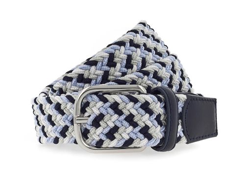 Vanzetti Braided Women's Belt W90 Lightblue / White