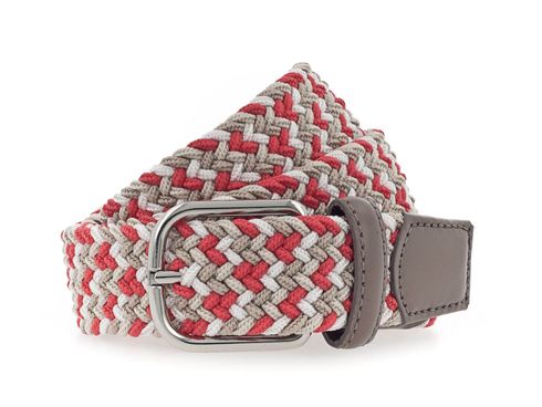 Vanzetti Braided Women's Belt W95 Coral / White