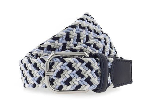 Vanzetti Braided Women's Belt W100 Lightblue / White