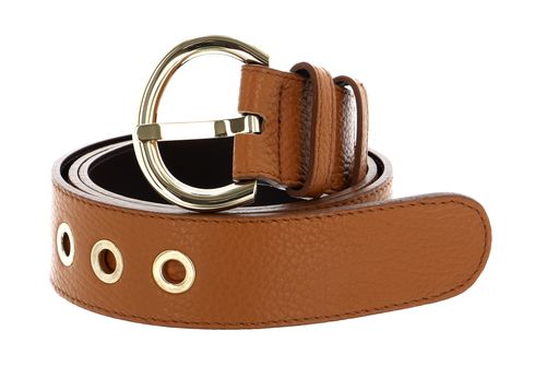 abro Leather Adria Eyelets Belt W95 Cuoio