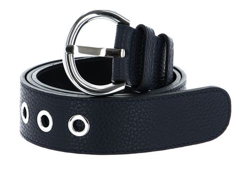 abro Leather Adria Eyelets Belt W80 Navy