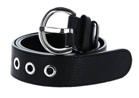 abro Leather Adria Eyelets Belt W90 Black / Nickel