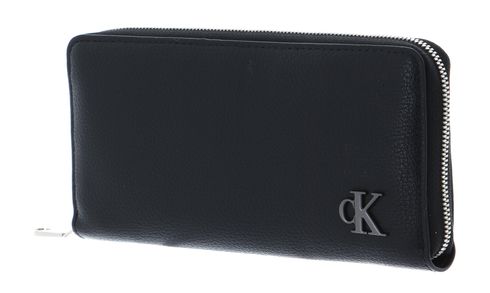 Calvin Klein CKJ Minimal Monogram Zip Around With Wristlet Black