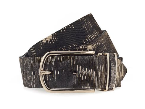 b.belt Cuno Ledergürtel W105 Black / Gold Metallic
