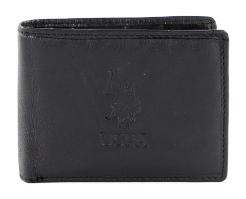 U.S. POLO ASSN. Horizontal Wallet with Coin and Flap Black