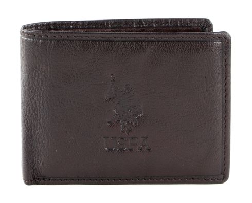 U.S. POLO ASSN. Horizontal Wallet with Coin and Flap Brown