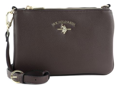 U.S. POLO ASSN. Stanford Double Flat Crossbody Dark Brown