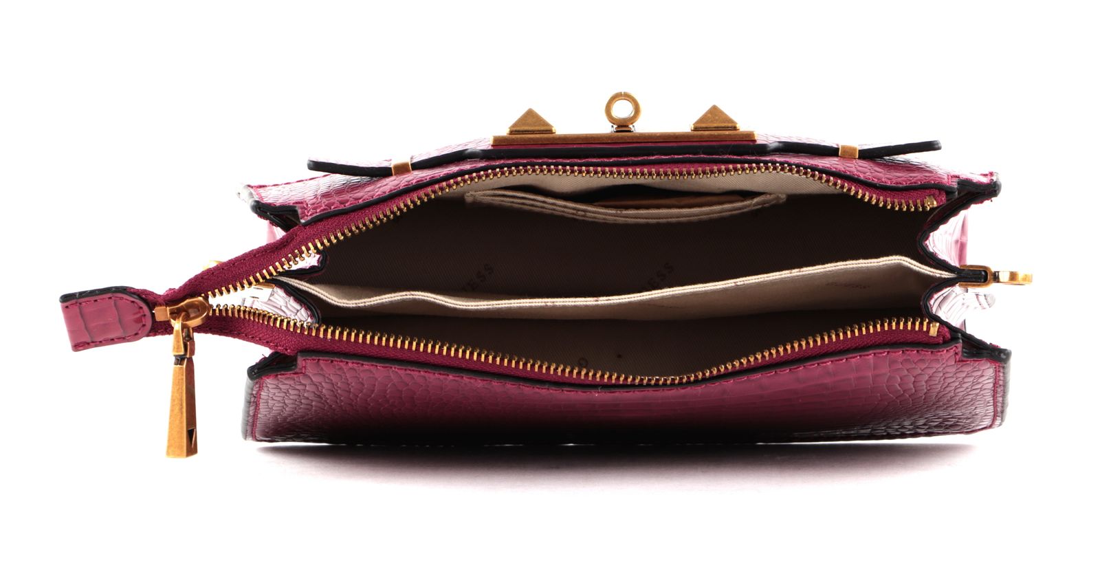 GUESS Raffie Mini Crossbody Top Zip Plum modeherz