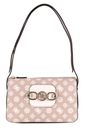 GUESS Hensely Logo Top Zip Shoulder Bag Blush Multi