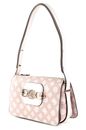 GUESS Hensely Logo Top Zip Shoulder Bag Blush Multi