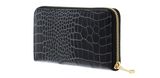 PATRIZIA PEPE Piping Croco Zip Around Wallet Nero PATRIZIA PEPE Piping Croco Zip Around Wallet Nero