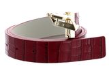 TOMMY HILFIGER TH Logo Reversible Belt 3.0 W85 Red Croco / Alabaster