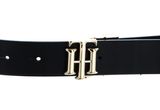 TOMMY HILFIGER TH Logo Reversible Belt 3.0 W85 Blue Croco / Black