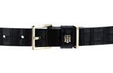 TOMMY HILFIGER TH Square Belt 2.5 Faux Croco W90 Black